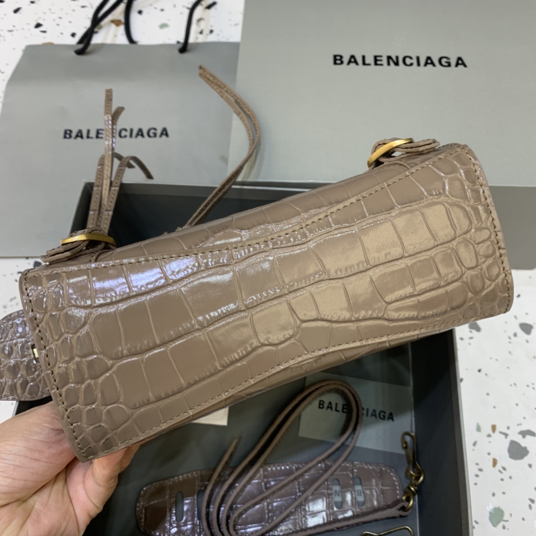 Balenciaga Neo Classic Mini Handbag Crocodile Embossed Shoulder Bag Khika